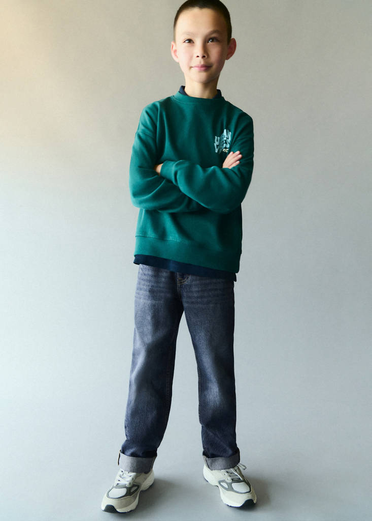 Regular fit jeans with rolled-up hem — Medium Vintage Blue