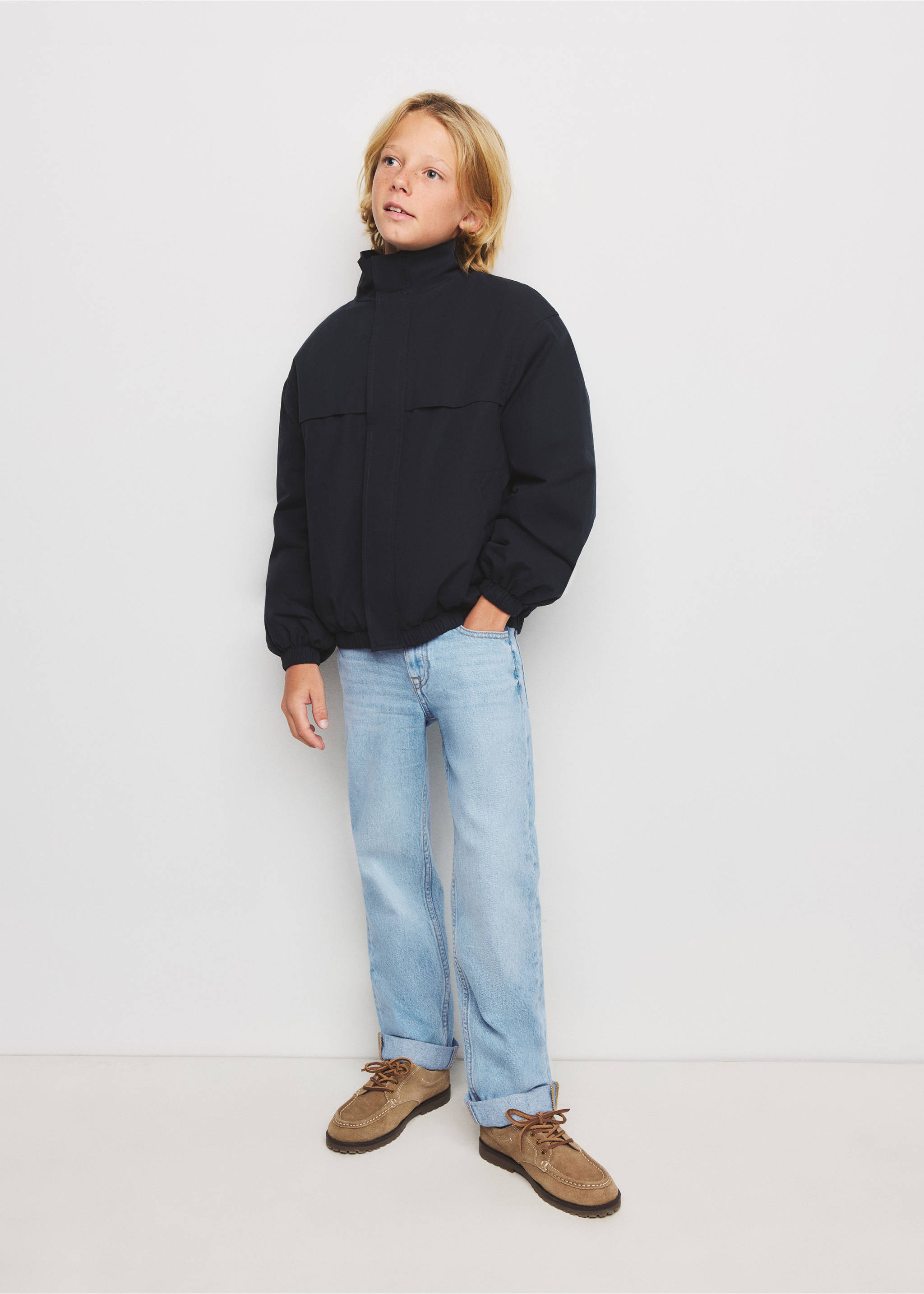 Regular fit jeans with rolled-up hem - General plane, Light Blue. Ref: 37043864-00.