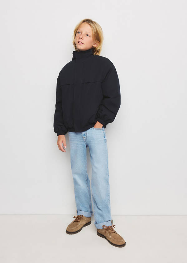 Regular fit jeans with rolled-up hem — Light Blue