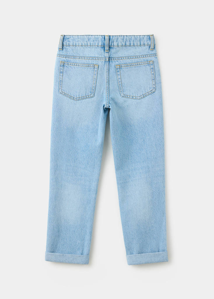 Regular fit jeans with rolled-up hem — Light Blue