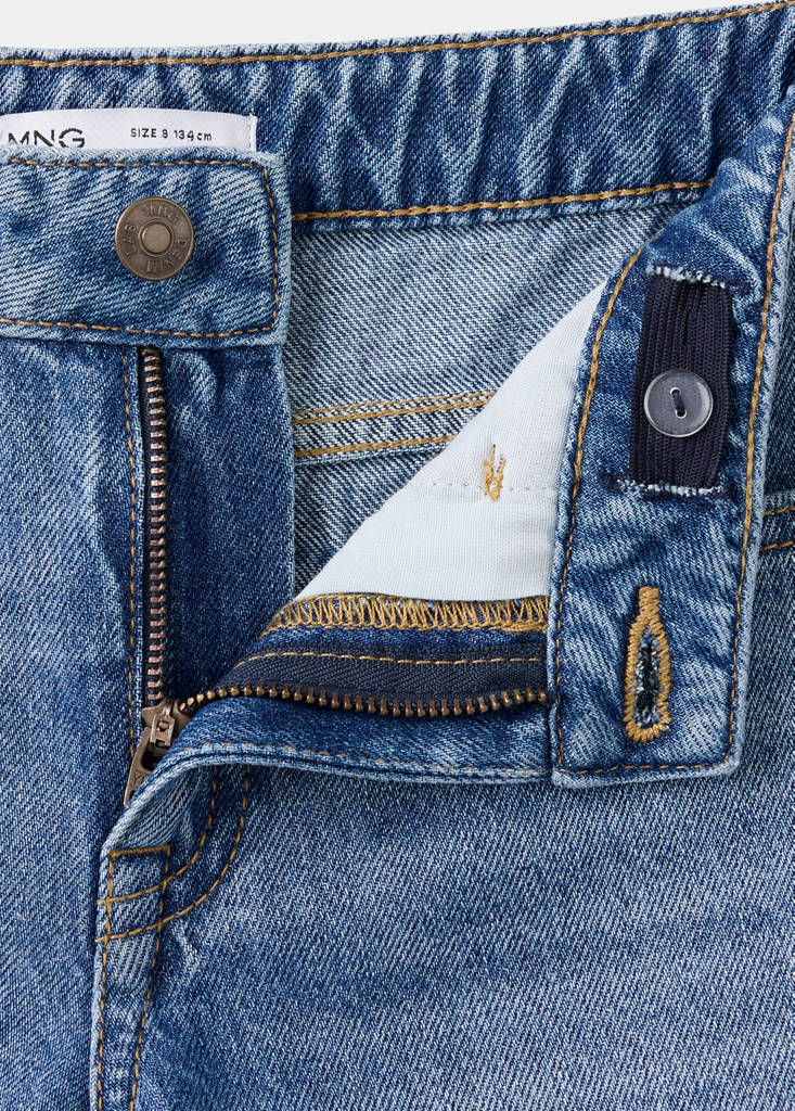 Regular fit jeans with rolled-up hem — Medium Blue