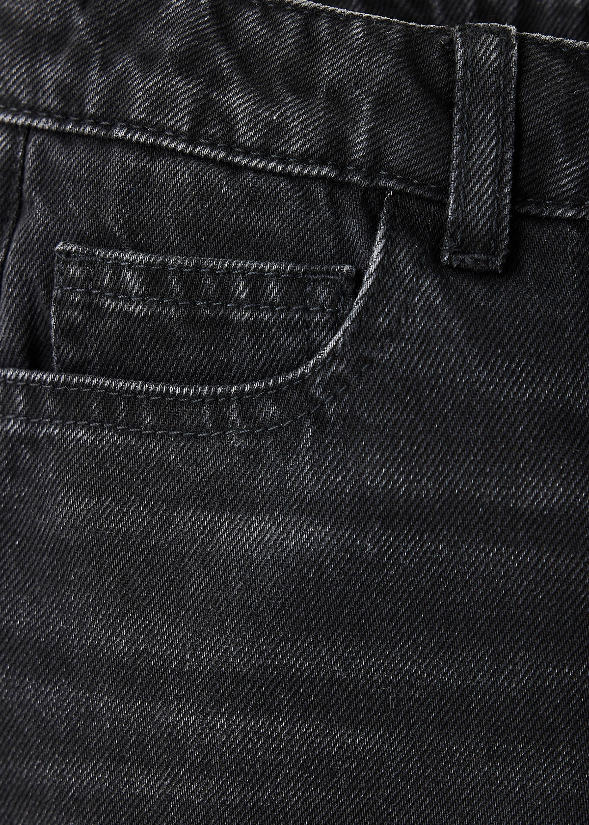 Regular fit jeans with rolled-up hem — Black denim