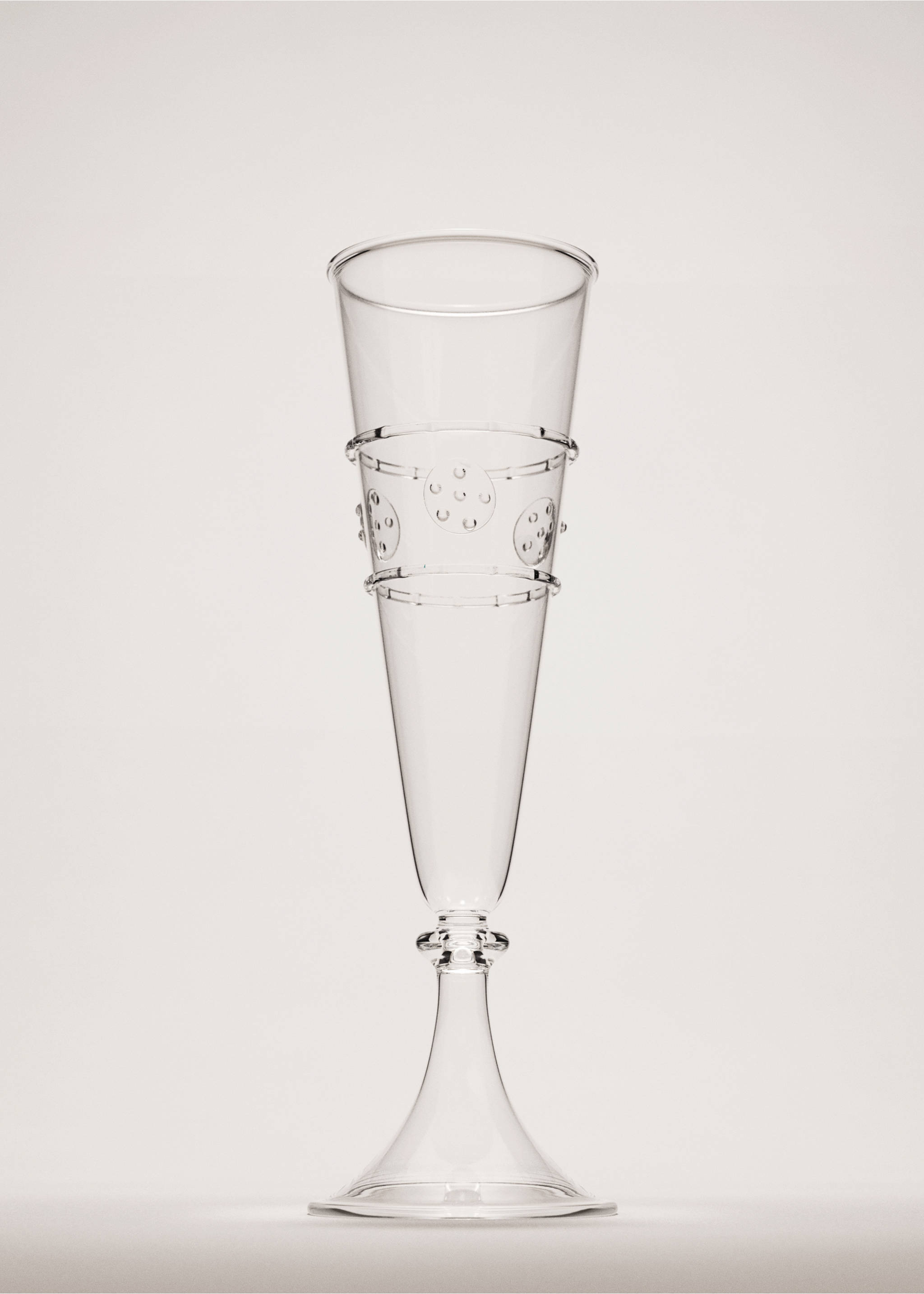 Glass flute with relief detail - General plane, Black. Ref: 37043867-00.