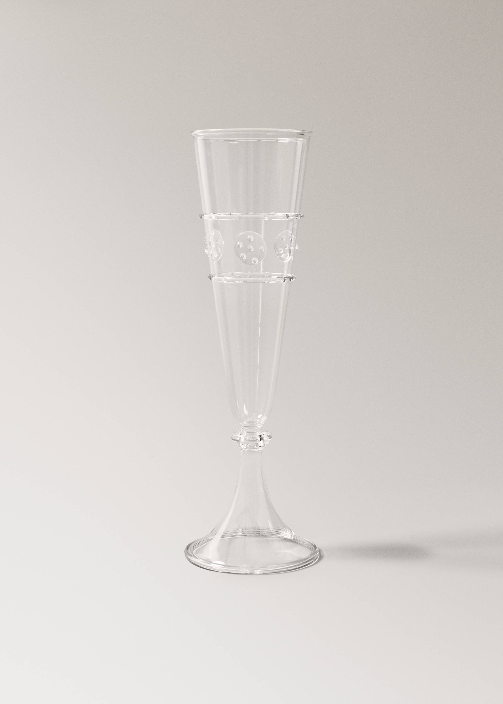Glass flute with relief detail - Article without model