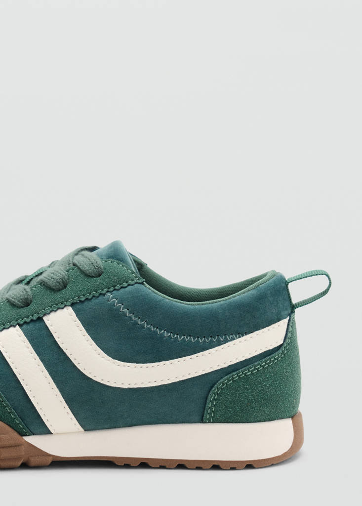 Lace-up mixed sneakers — Dark Green