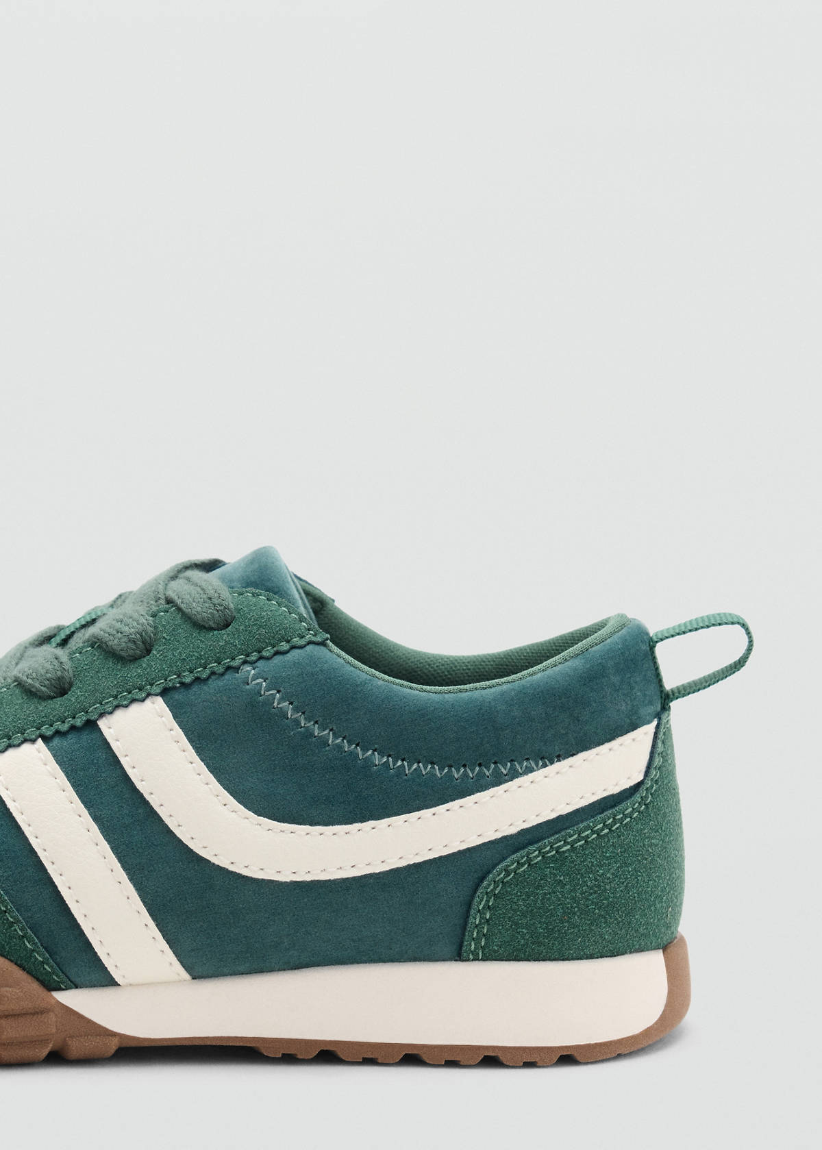 Lace-up mixed sneakers — Dark Green