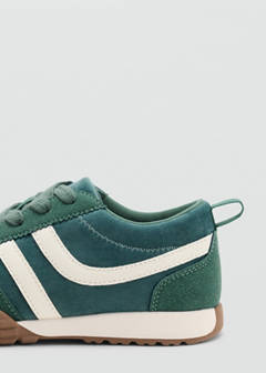 Lace-up mixed sneakers — Dark Green 4