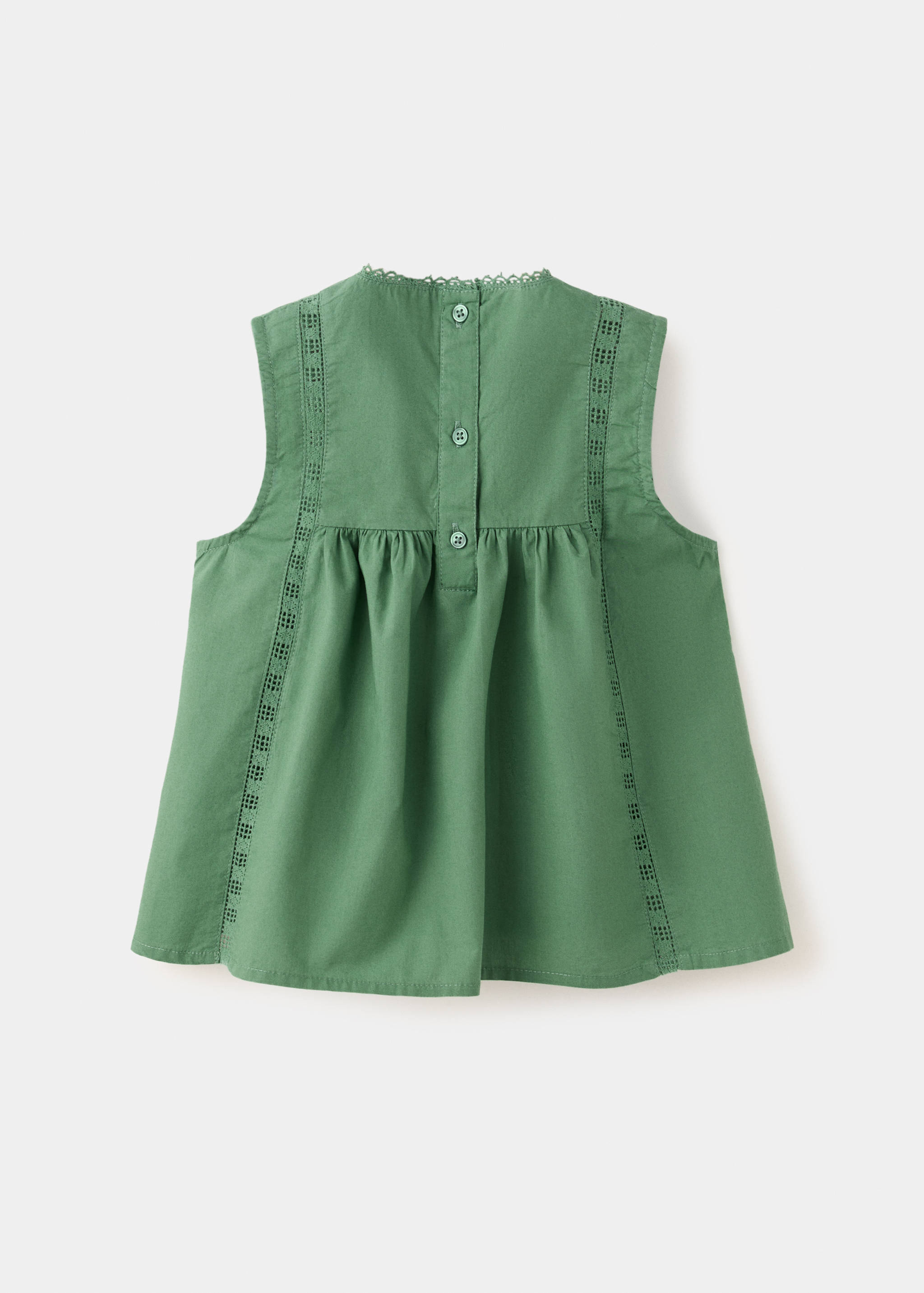 Baumwollbluse mit Raffdetails - Rückseite des Artikels