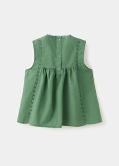 Gathered details cotton blouse — Green 5