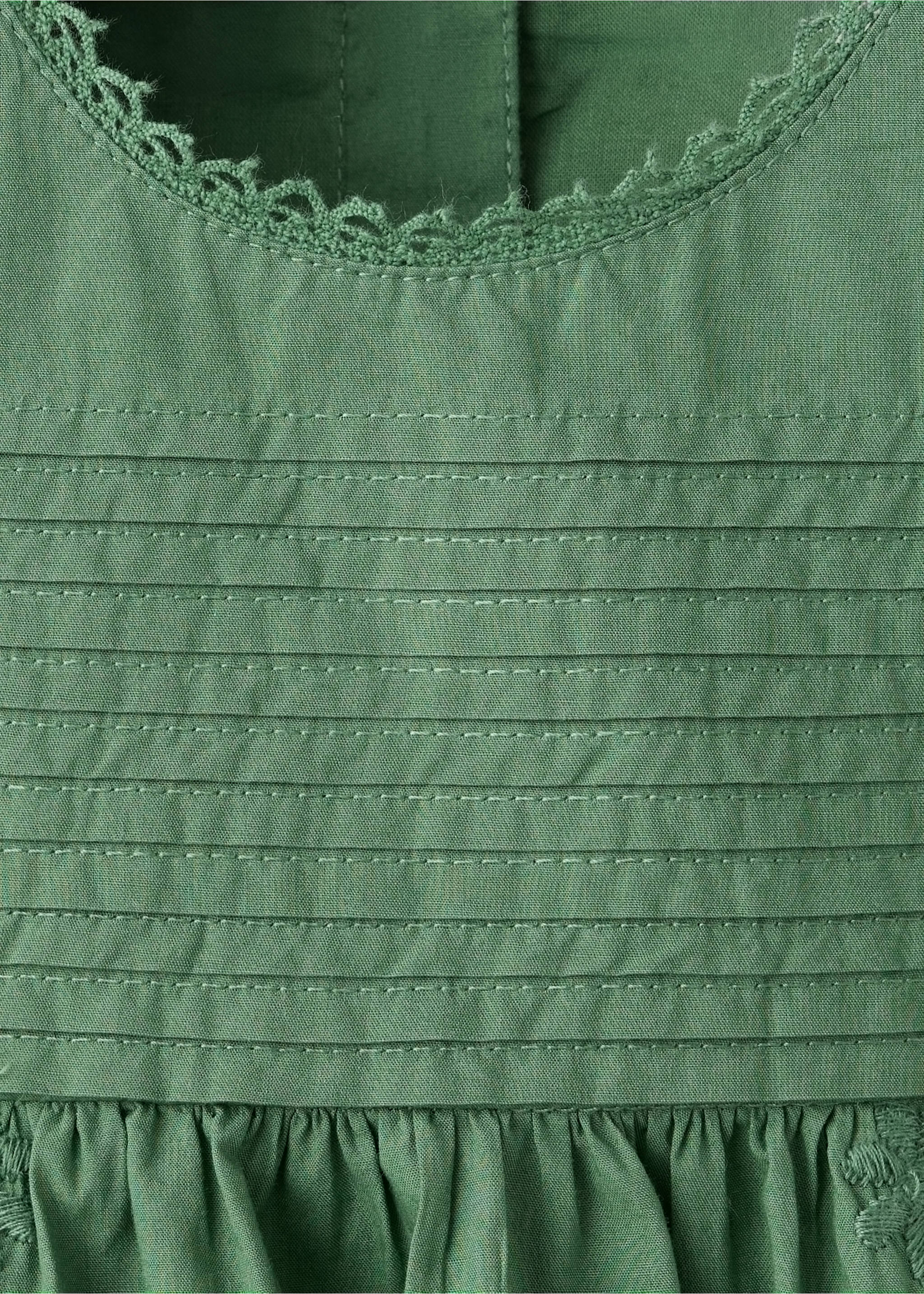Baumwollbluse mit Raffdetails - Detail des Artikels 8, Grün. Ref: 37043873-00.