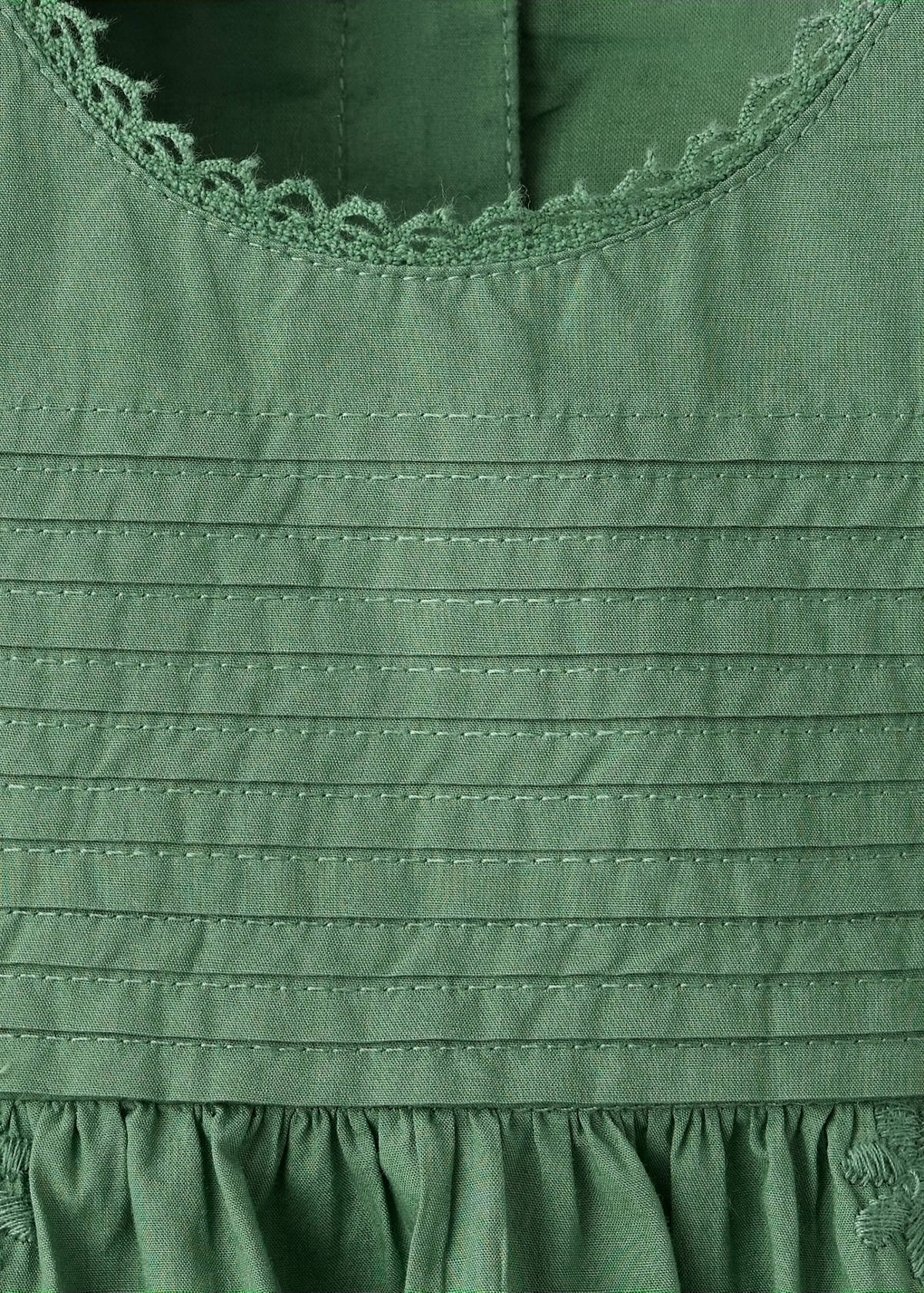 Gathered details cotton blouse — Green