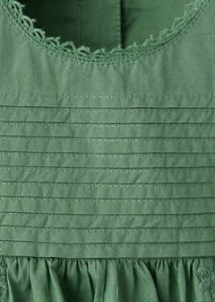 Gathered details cotton blouse — Green 4