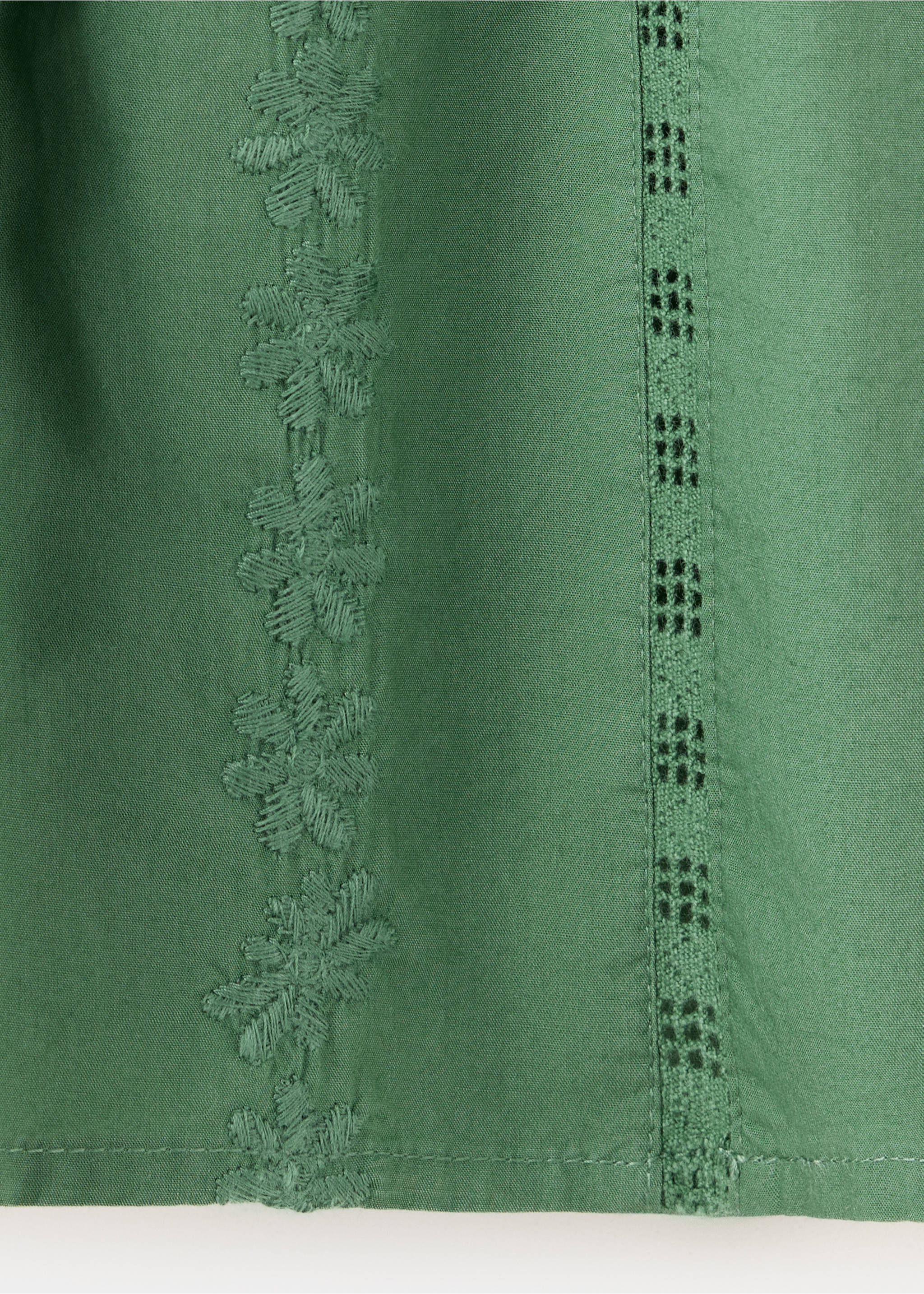 Baumwollbluse mit Raffdetails - Detail des Artikels 0, Grün. Ref: 37043873-00.