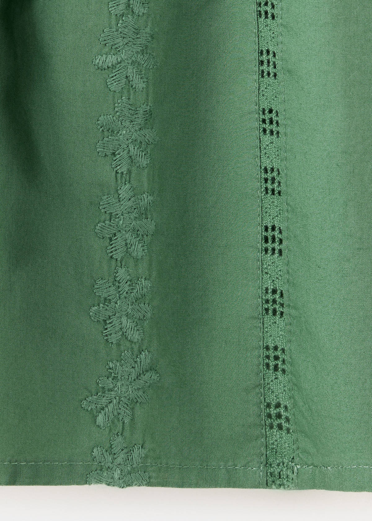 Gathered details cotton blouse — Green