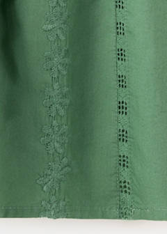 Gathered details cotton blouse — Green 6