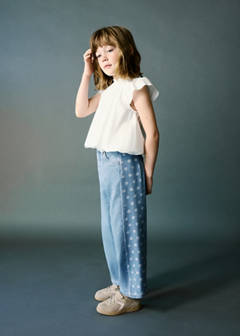 Cotton blouse with gathered hem — White 2