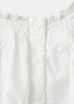 Cotton blouse with gathered hem — White 7