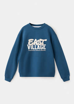 100% cotton sweatshirt with phrase — Blue 2