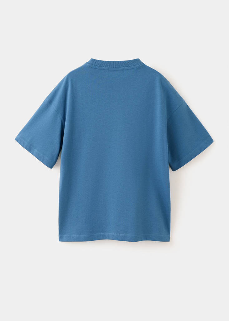 Oversized printed plus-size T-shirt — Blue