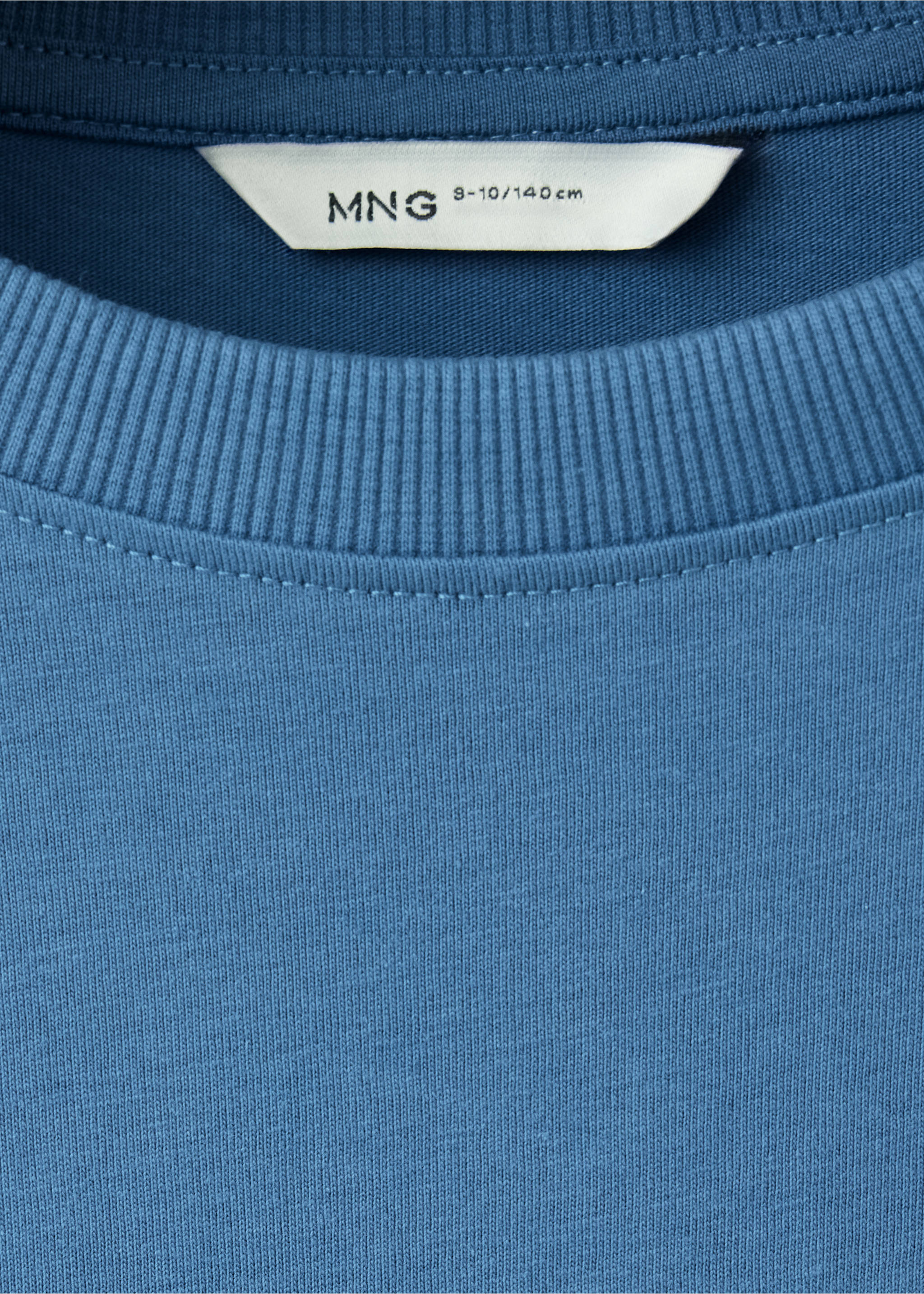 100% Cotton Slogan T-Shirt - Details of the article 8, Blue. Ref: 37043876-00.