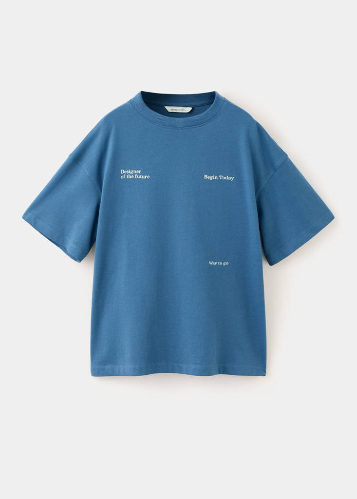 Oversized printed plus-size T-shirt — Blue