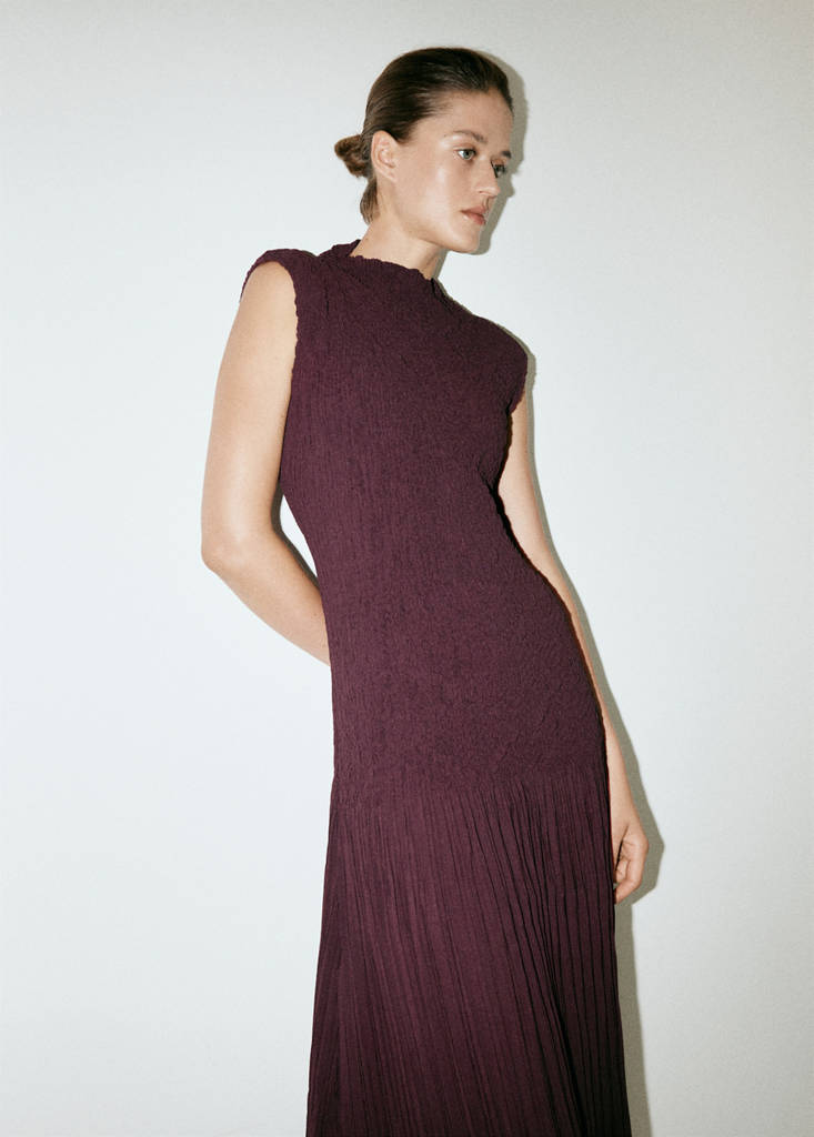 A-Line Dress With Combined Texture