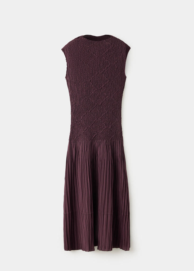 A-line dress with combined texture thumbnail 4