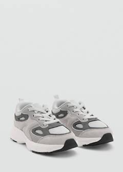 Mixed trainers with elastic lace — Grey 2