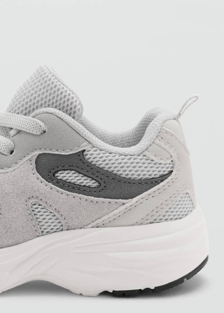 Mixed trainers with elastic lace — Grey