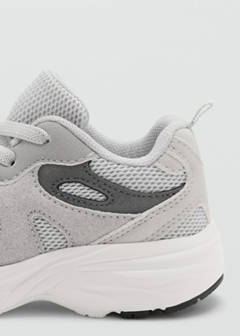 Mixed trainers with elastic lace — Grey 3