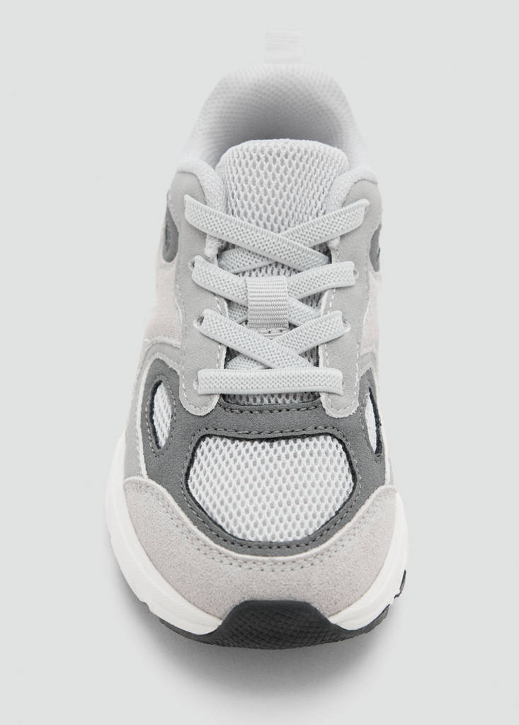 Mixed trainers with elastic lace — Grey