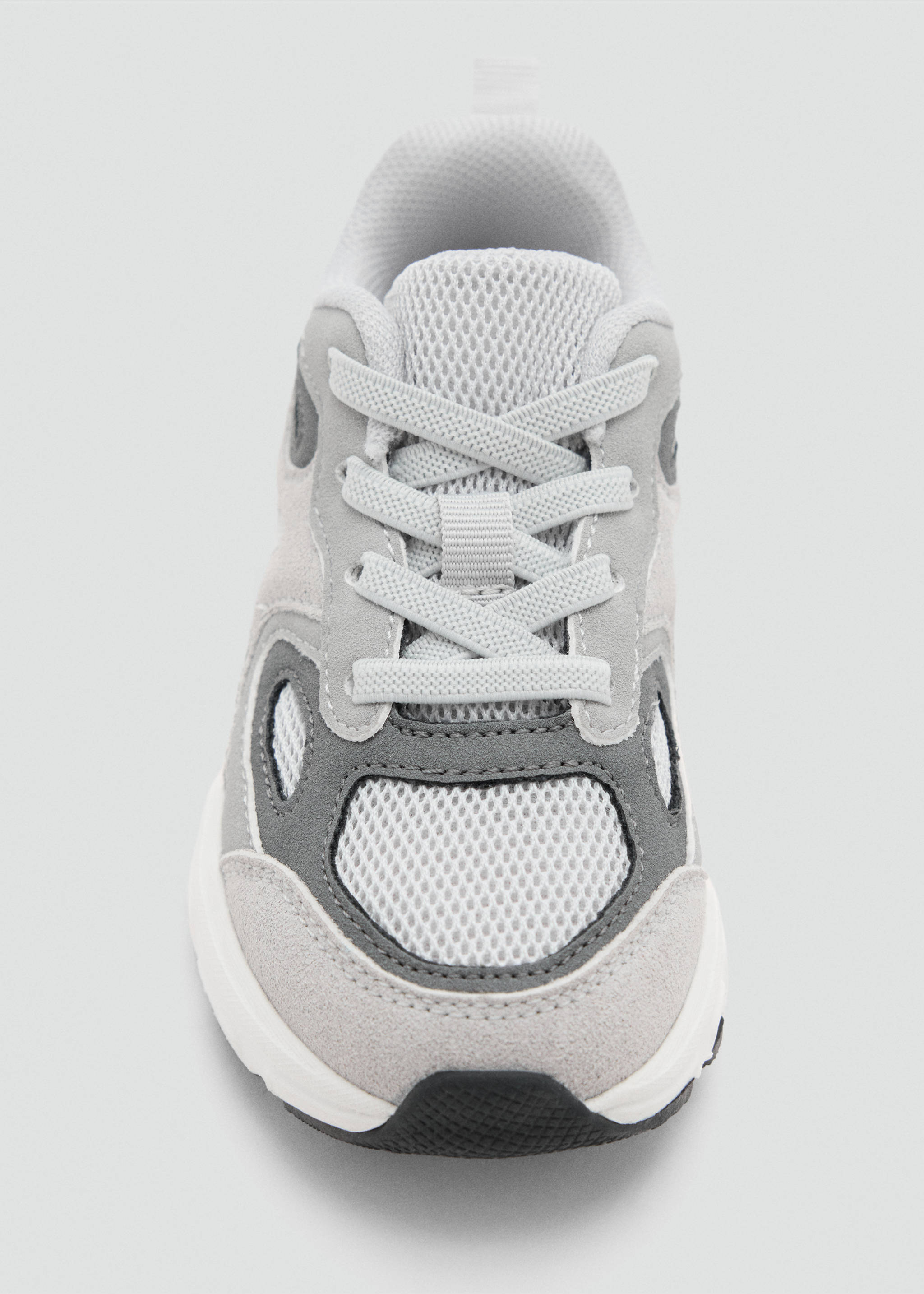 Combined trainers with laces - Details of the article 2, Grey. Ref: 37043878-00.