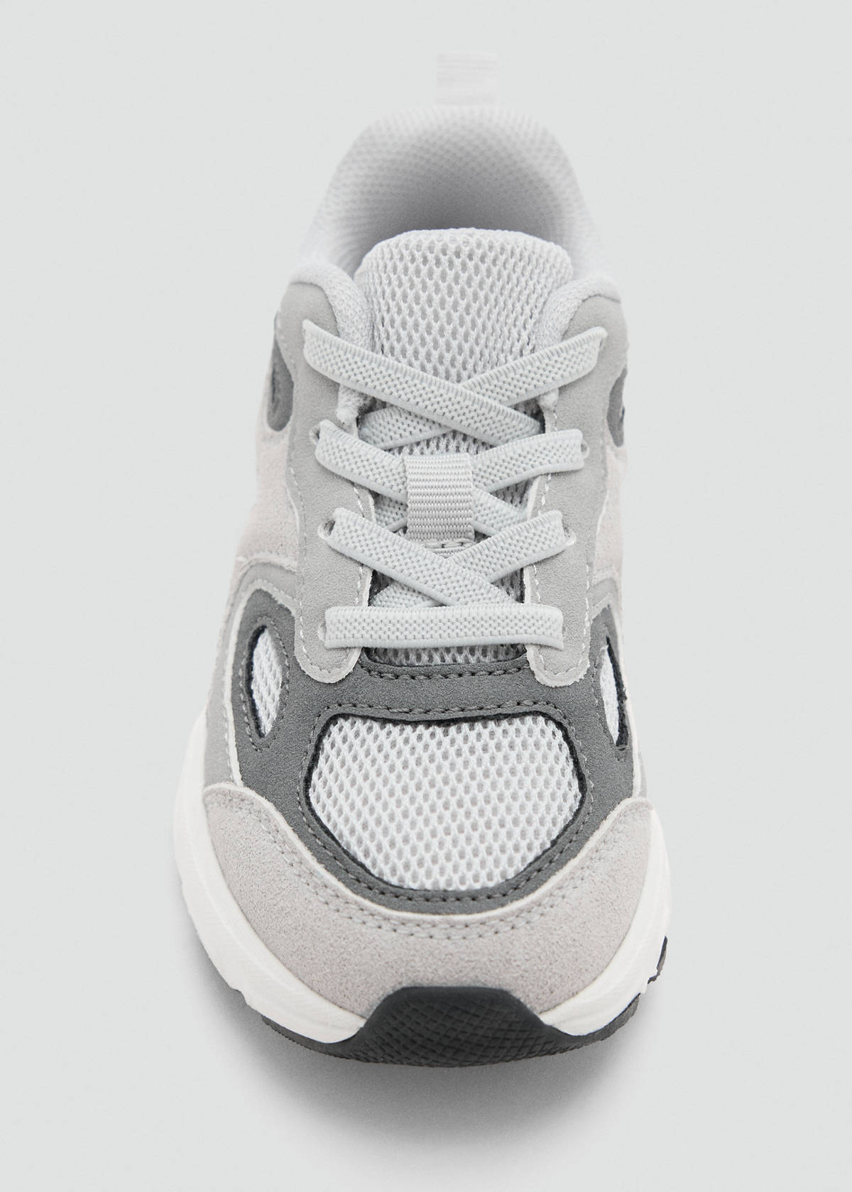 Mixed trainers with elastic lace — Grey