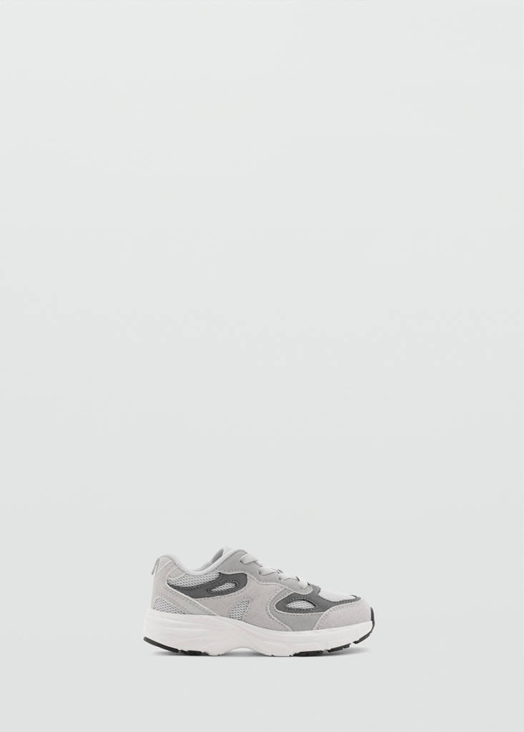 Mixed trainers with elastic lace — Grey