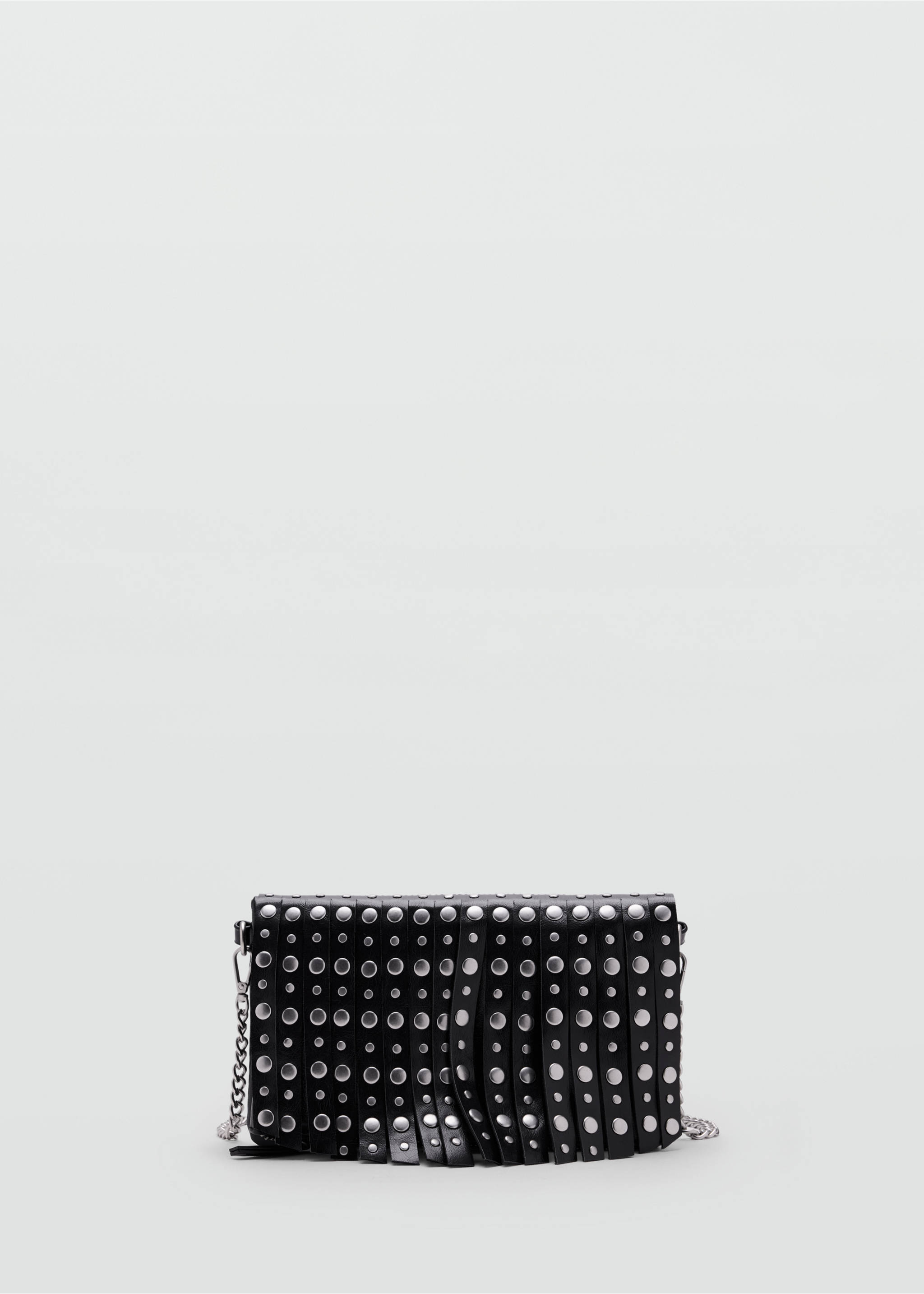 Fringed, studded shoulder bag - Article without model, Black. Ref: 37043880-00.