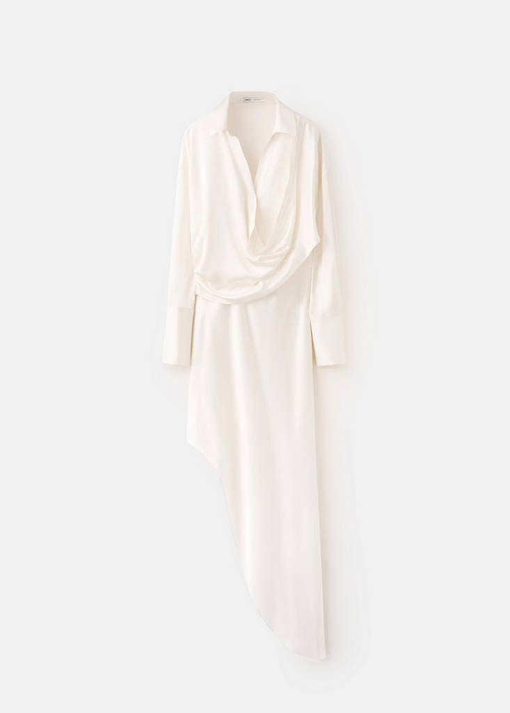 Asymmetrical satin dress - thumbnail 4