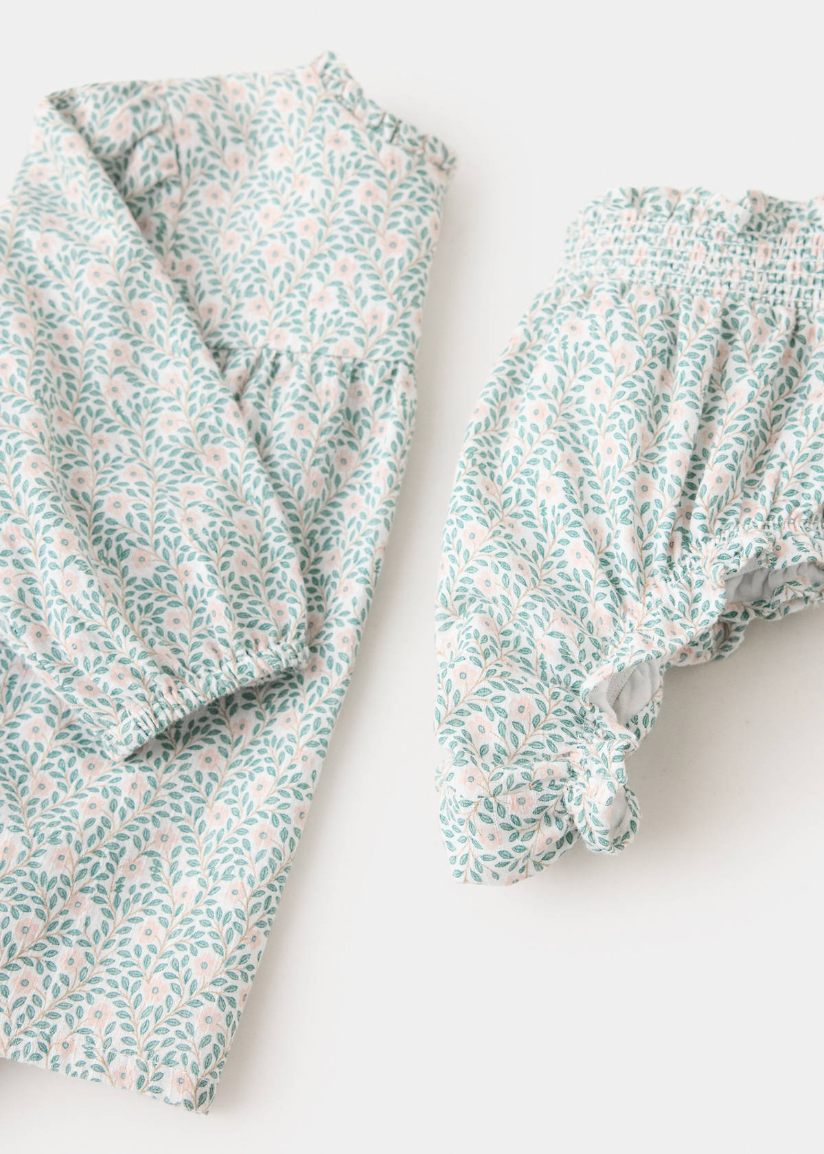 100% cotton printed romper — Off White