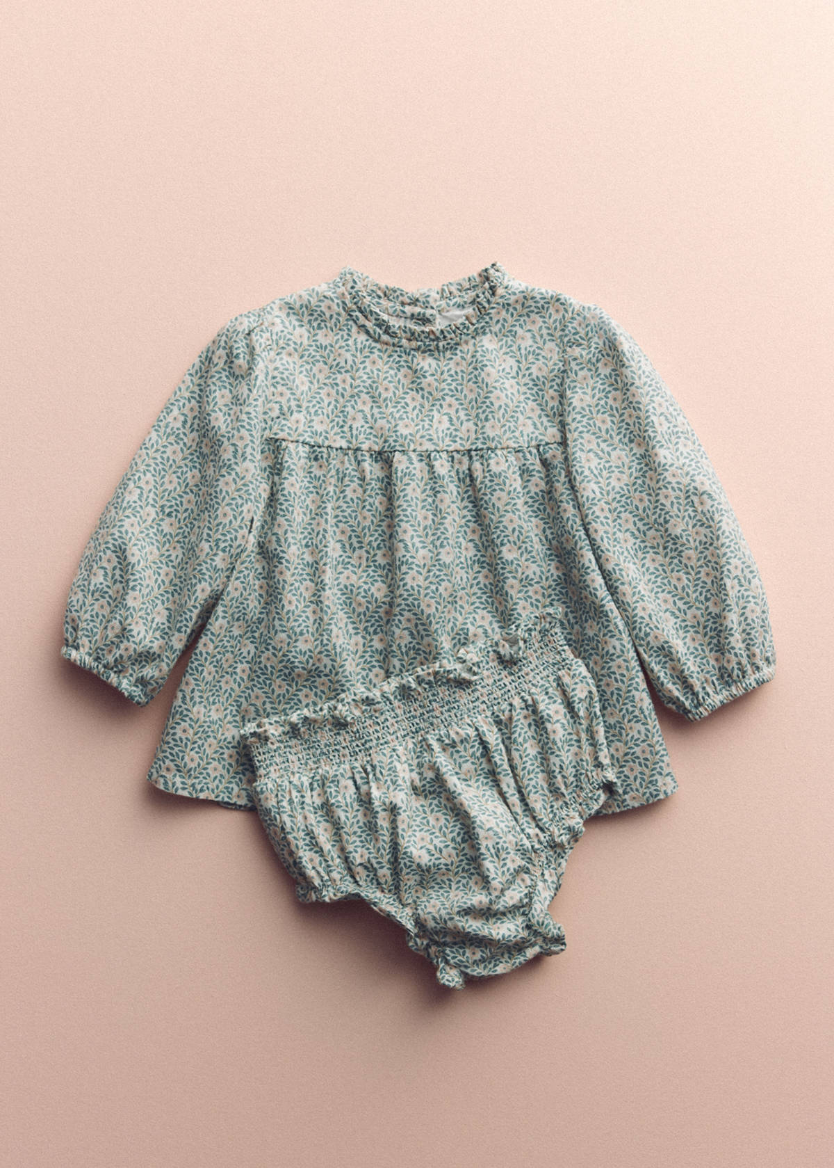 100% cotton printed romper — Off White