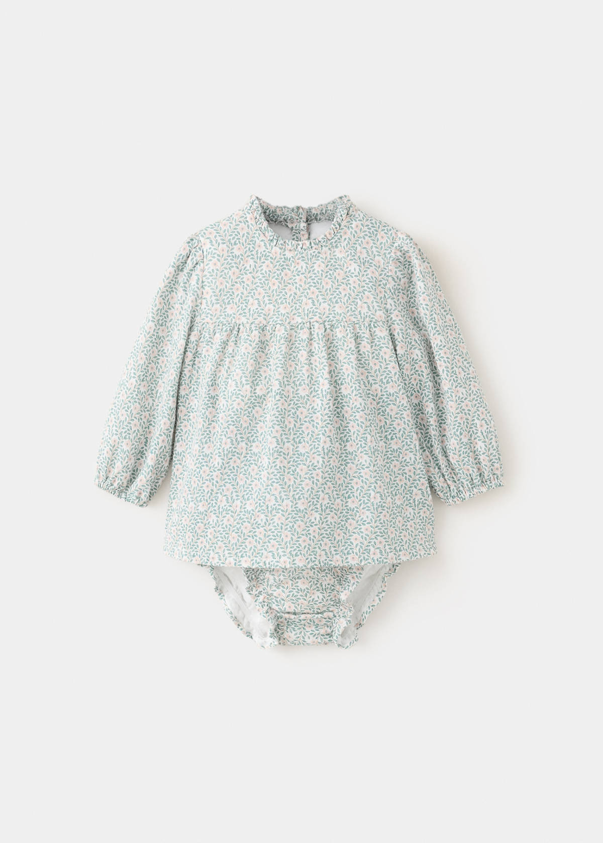 100% cotton printed romper — Off White