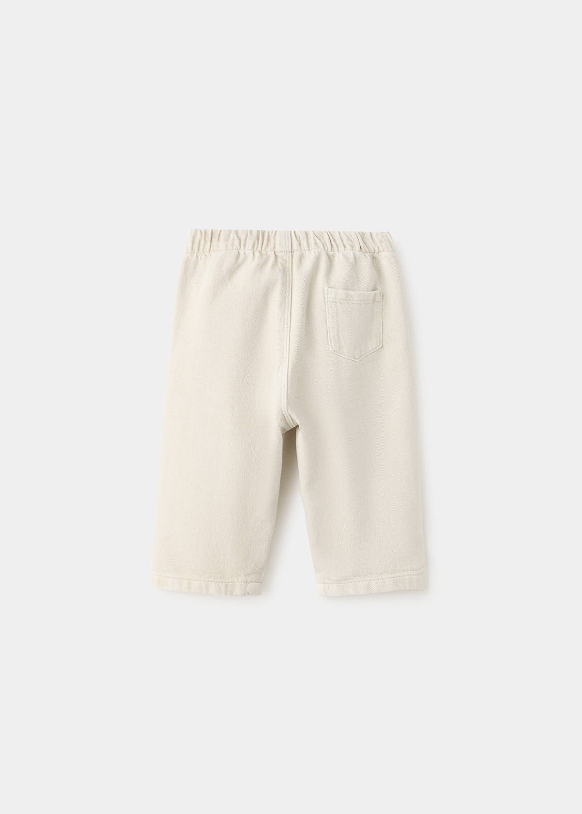 100% straight-fit cotton trousers — Ecru