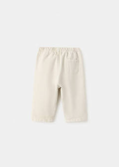 100% straight-fit cotton trousers — Ecru 4