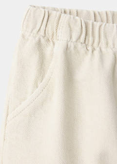 100% straight-fit cotton trousers — Ecru 3