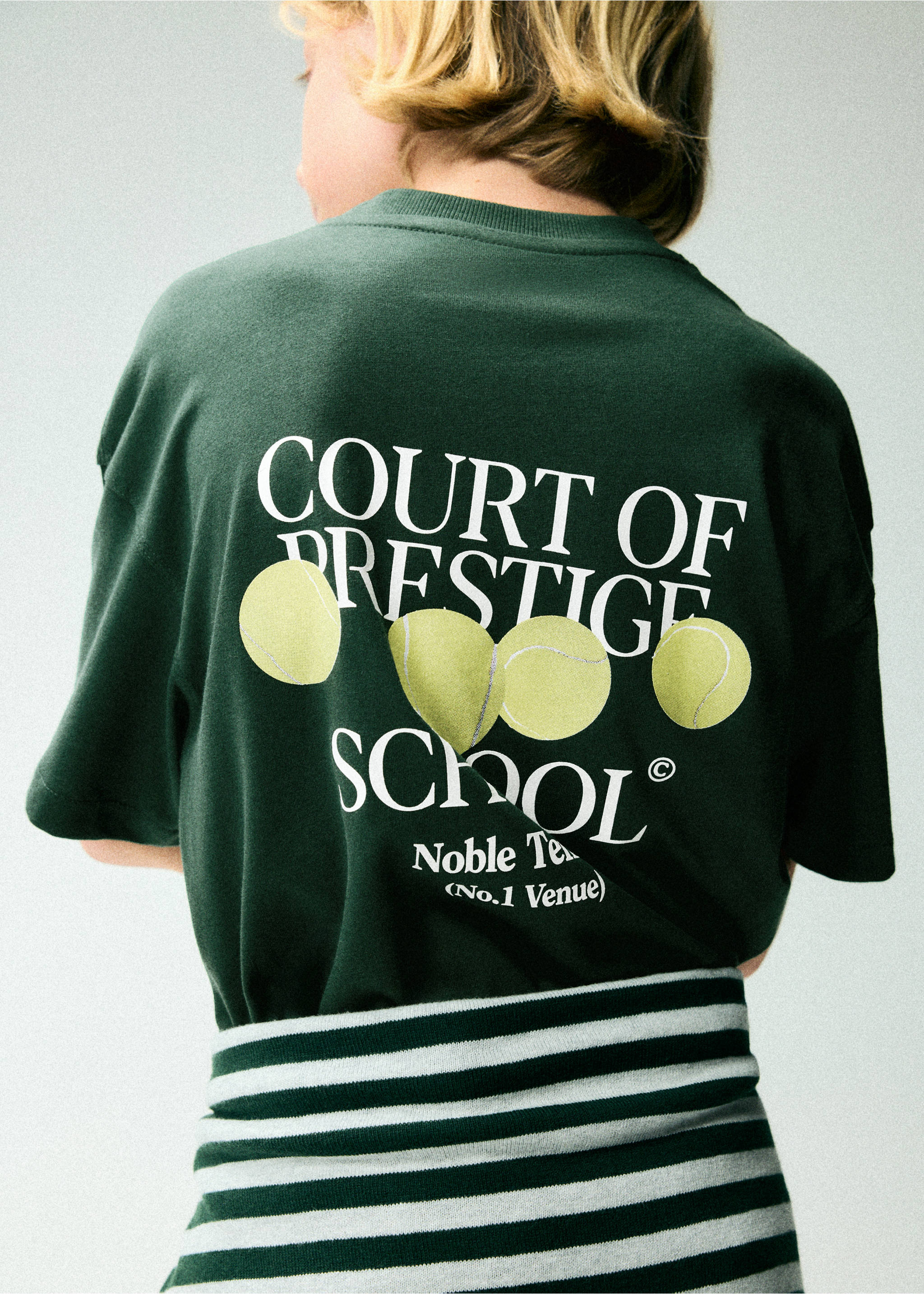 Printed oversize t-shirt - Reverse of the article, Dark Green. Ref: 37043887-00.