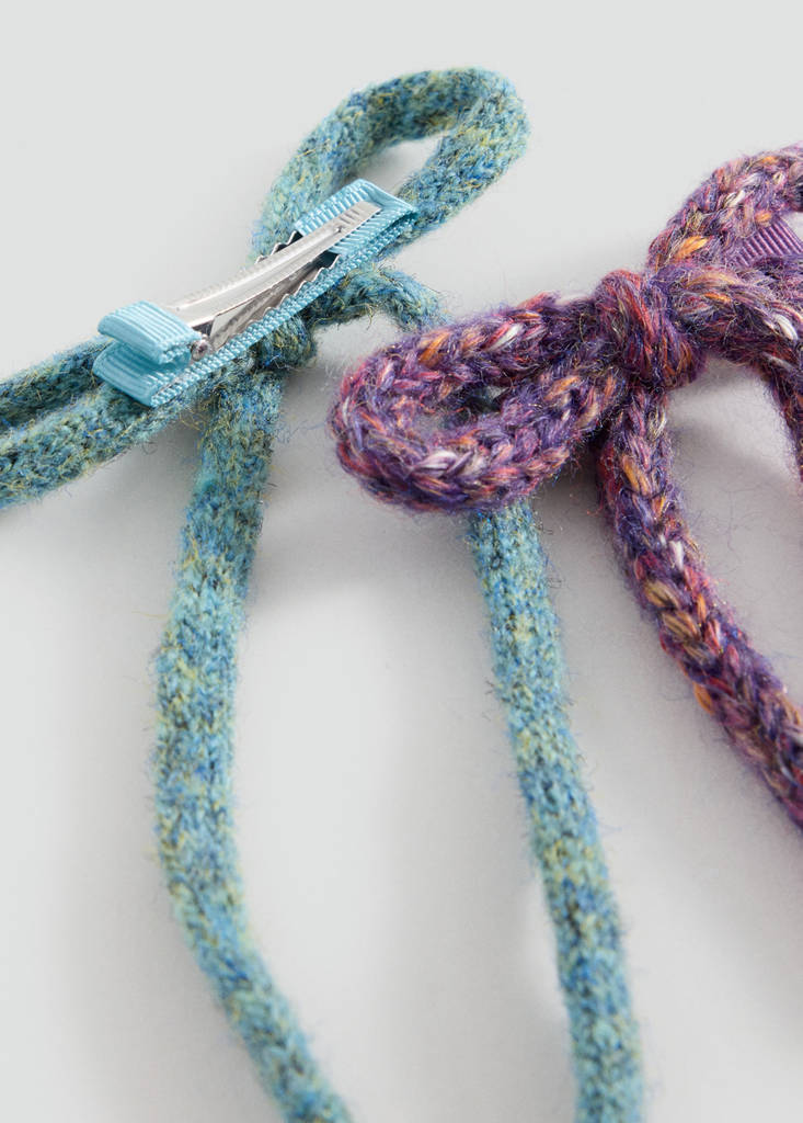 Pack of 2 fur-effect hair clips — Lilac
