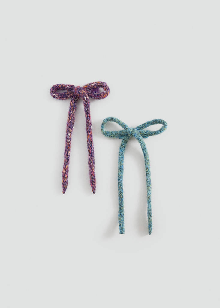Pack of 2 fur-effect hair clips — Lilac