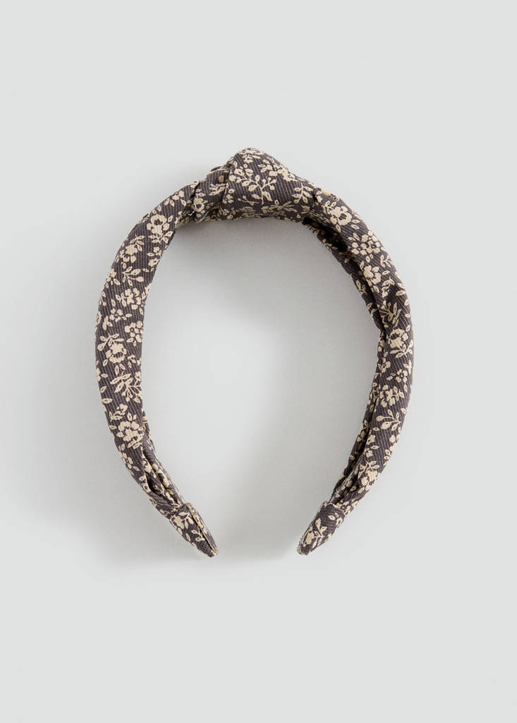 Floral print knotted headband — Brown
