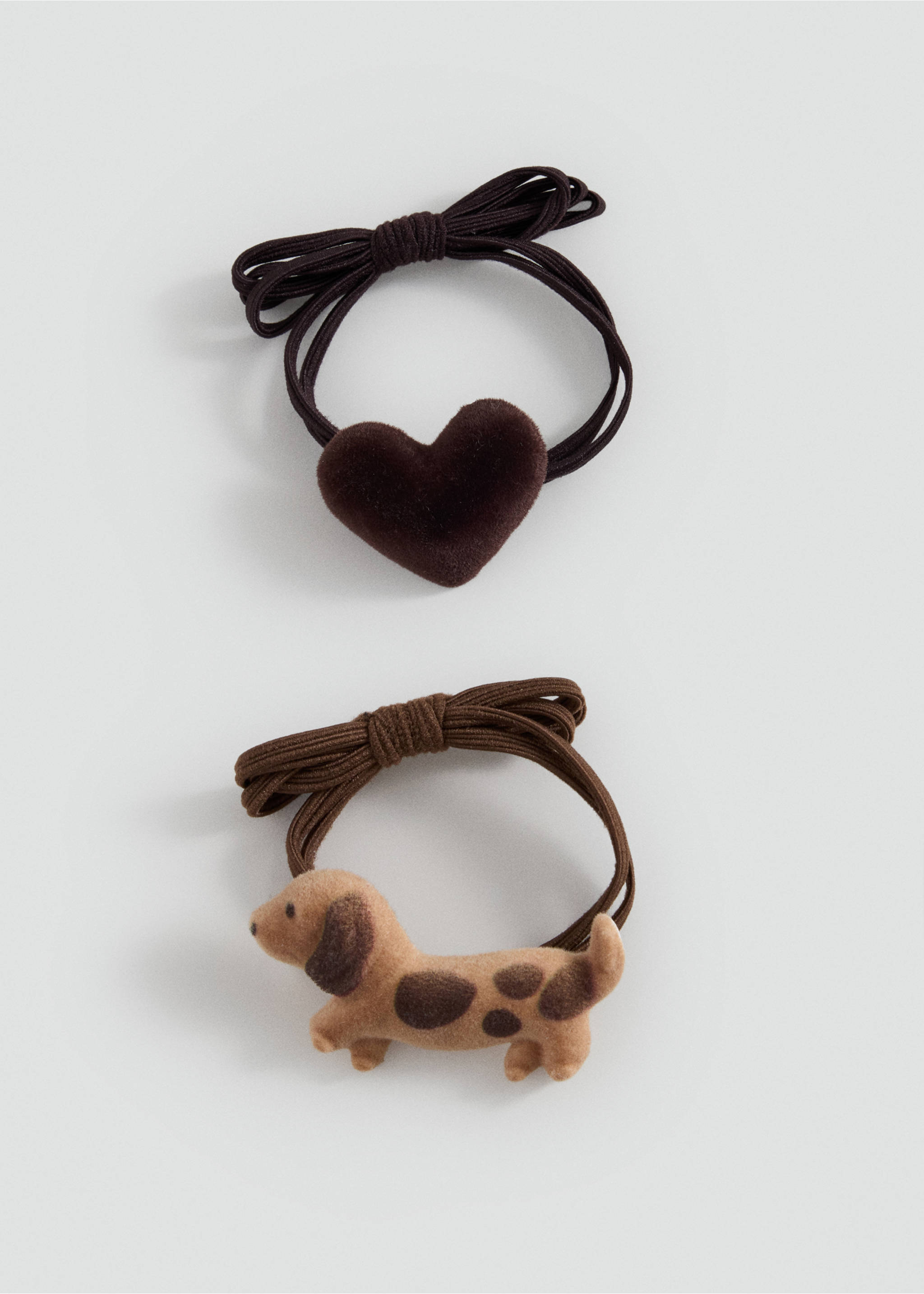 Lot 2 élastiques à cheveux - Article sans modèle, Chocolat. Ref: 37043891-00.
