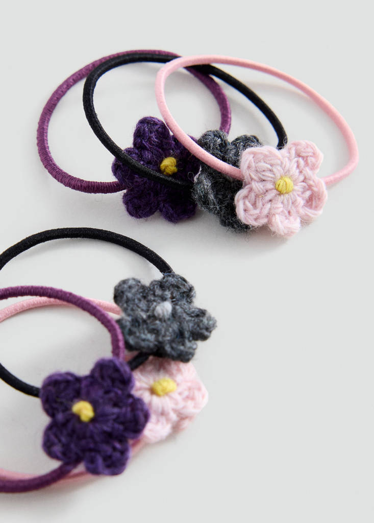 Pack 6 hair ties — Grey