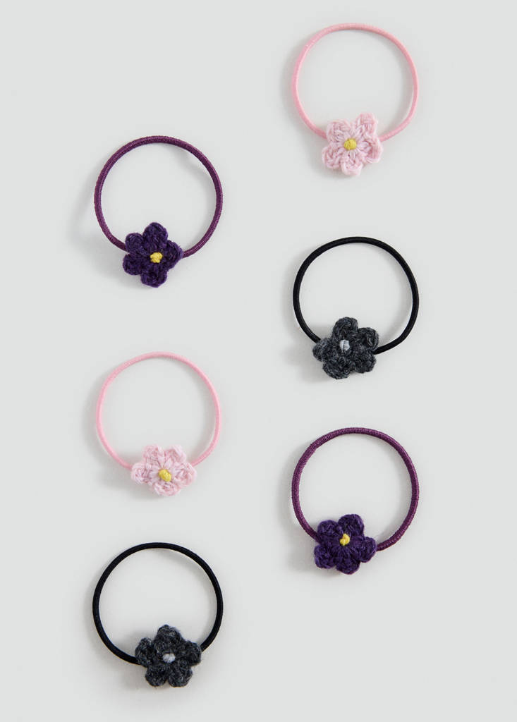 Pack 6 hair ties — Grey