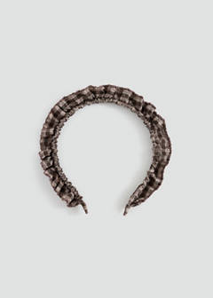 Vichy check flying headband — Brown 1